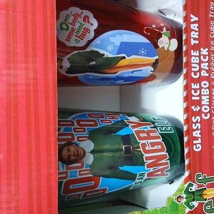 Elf Movie Glass and Ice Cube Tray Combo Pack Newin Box